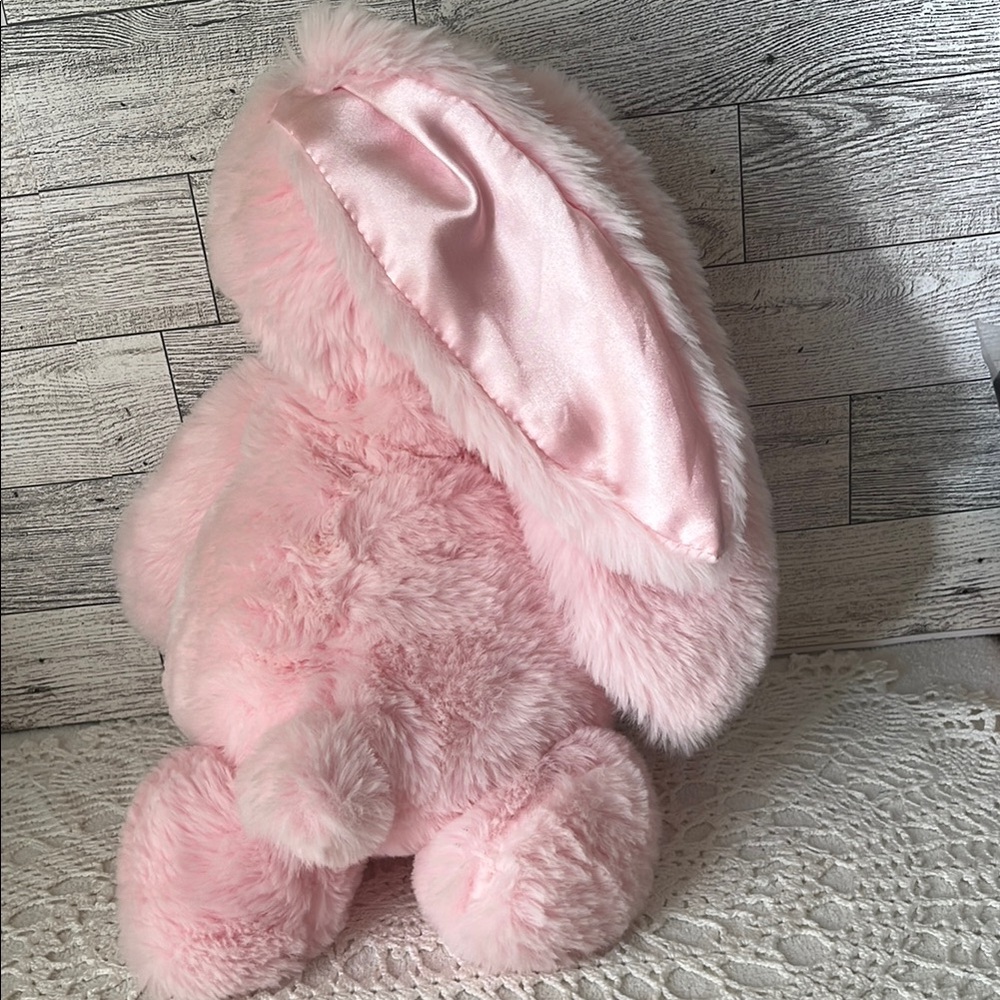 Pink Fluffy Stuffed Rabbit with Long Ears - Picture 6 of 9